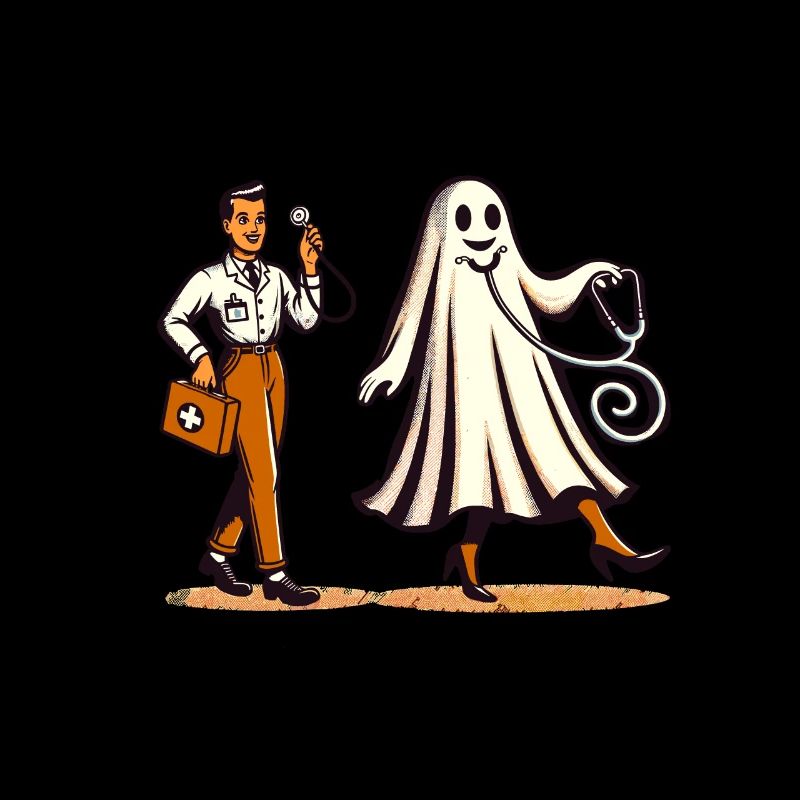 Lustiger Arzt Krankenschwester Halloween Geist
