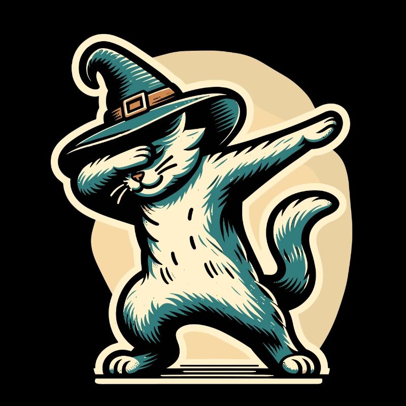 Dabbing Sorcières Chat Dabbing Chat Chat Animaux de compagnie Halloween