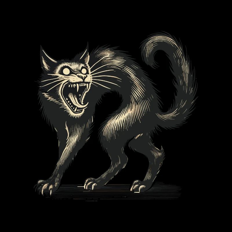Fürchterliche Hexenkatze Unheimliche Horror Katze