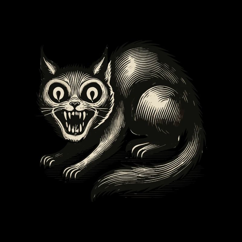 Chat Sorcière Magique Chat Horreur Horrible