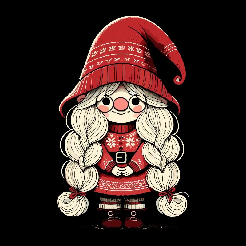 Weihnachtlicher Gnom Wichtel Mädchen