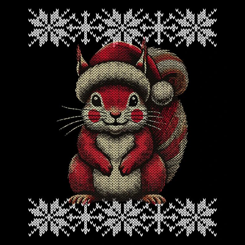 Weihnachtliches Eichhörnchen Mit Mütze