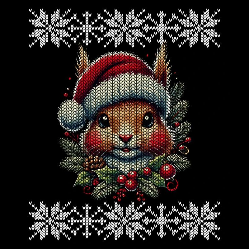 Weihnachtliches Eichhörnchen Mit Mütze
