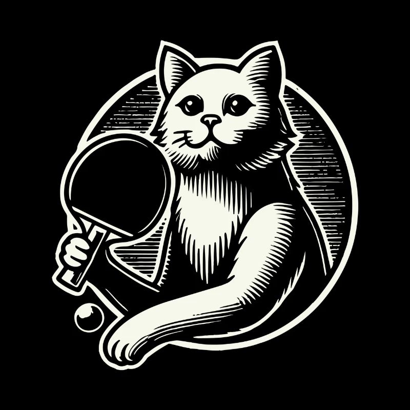 chat mignon jouant à l’art du tennis de table
