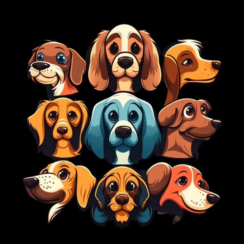 Bunte Hunde - Hunde Gruppe
