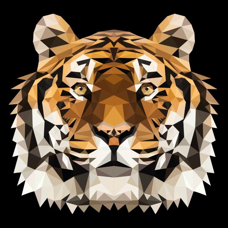 Tiger | Polygon Tiger Kopf | Tigerkopf geometrisch