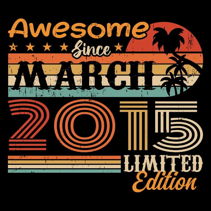 Mars 2015 Vintage 2015 rétro cadeau d’anniversaire