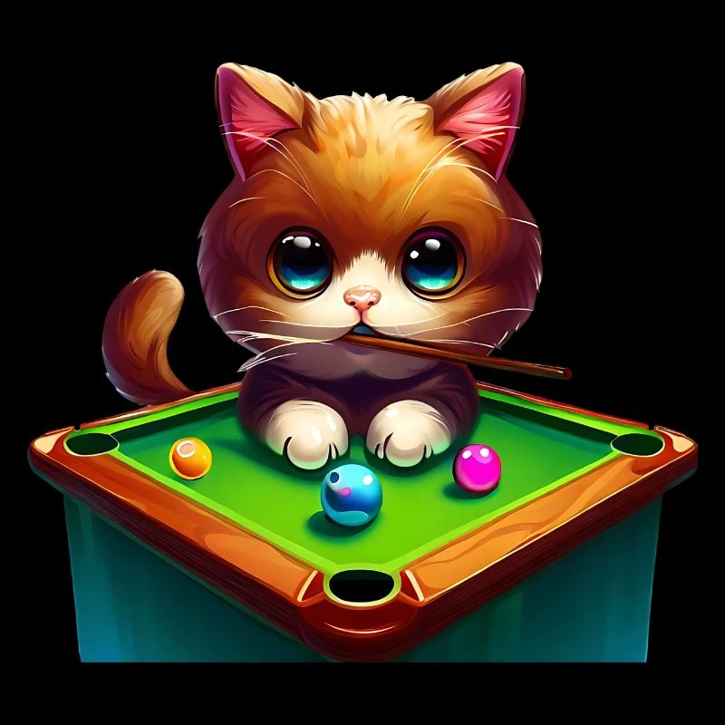 Cat at the pool table