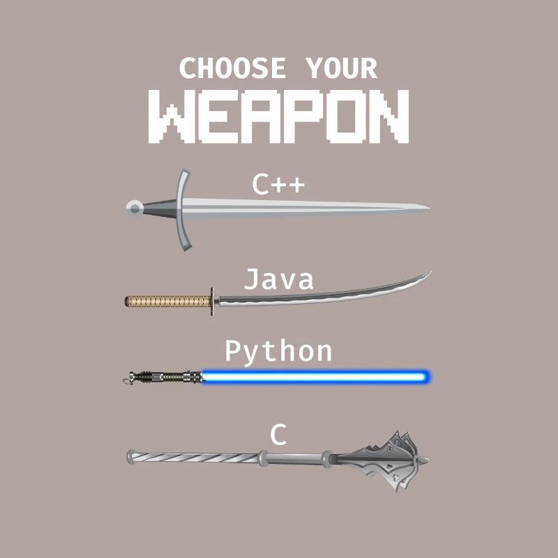 Choisissez votre programmeur Java Python Weapon C