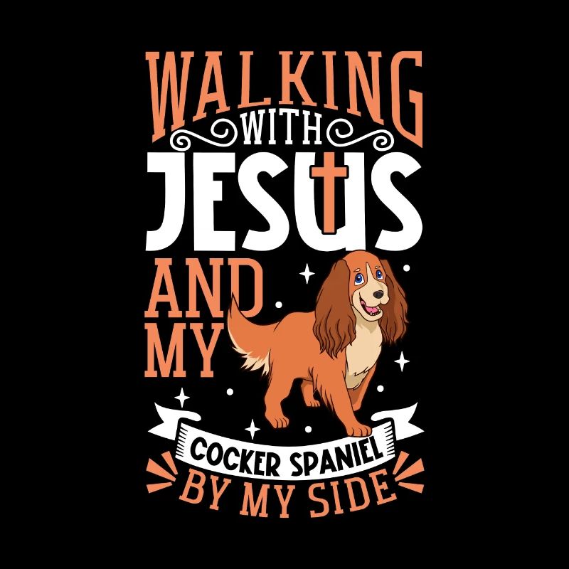 Jesus and dog - cocker spaniel