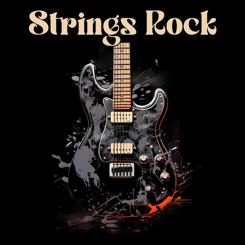 Strings Rock Funny Quote Guitar Teacher