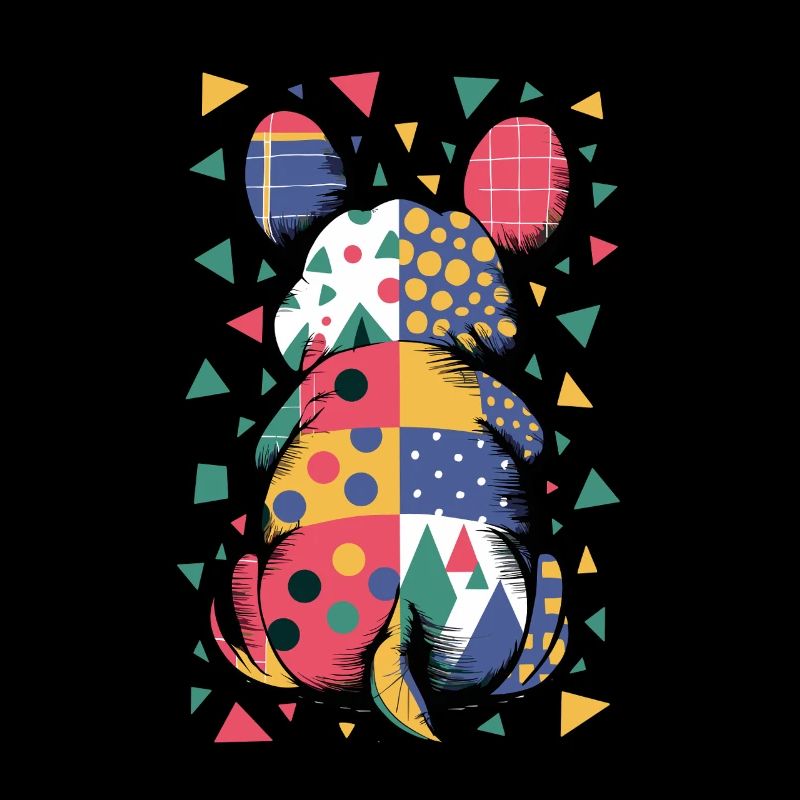 Bunter Geometrischer Tiermuster Patchwork-Look