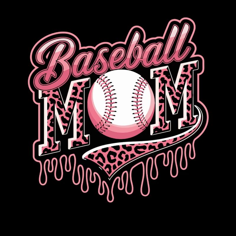 Maman de baseball Imprimé léopard Rose