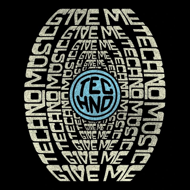 | de chemise Techno Graphique Text Graphic Donnez-moi de la musique techno