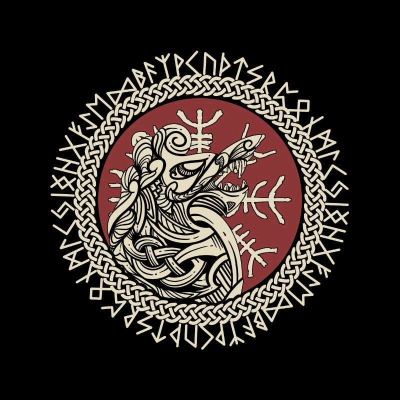 Fenrir Viking Wolf Fenris Wolf Viking Compass