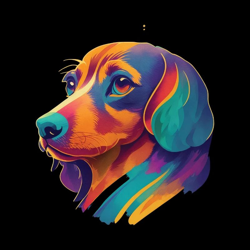 Bunter Dackel Hunde Freund Lebensfreude Hund