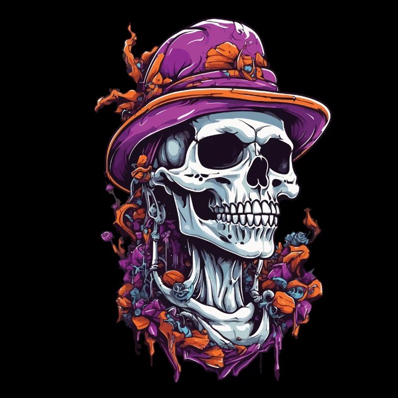 Crâne psychédélique Art Goa Trance champignons