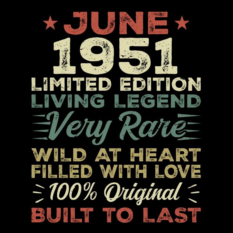 Juni 1951 Geburtstag Juni 1951 Geschenk Juni 1951