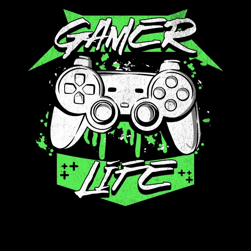 Gamer Life Retro Game Controller Graphic Design