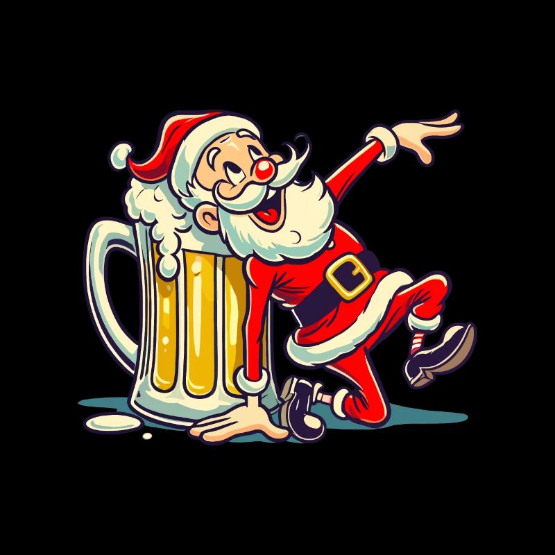 Fröhlicher Weihnachtsmann Mit Bierkrug