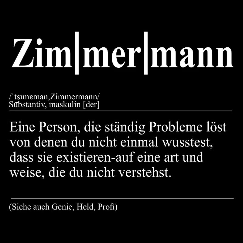 Zimmermann Lustige Berufs Definition
