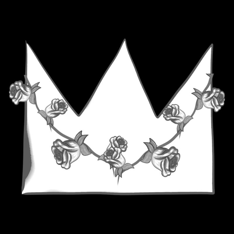 graue krone rosen blumen symbol form
