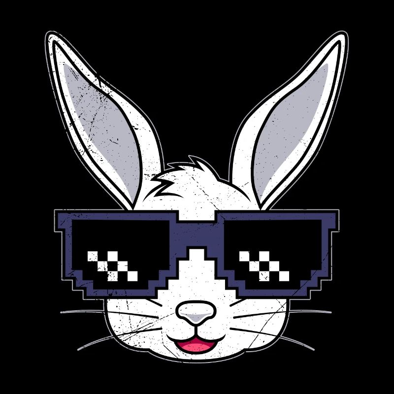 Hasengesicht Cooler Osterhase mit Brille
