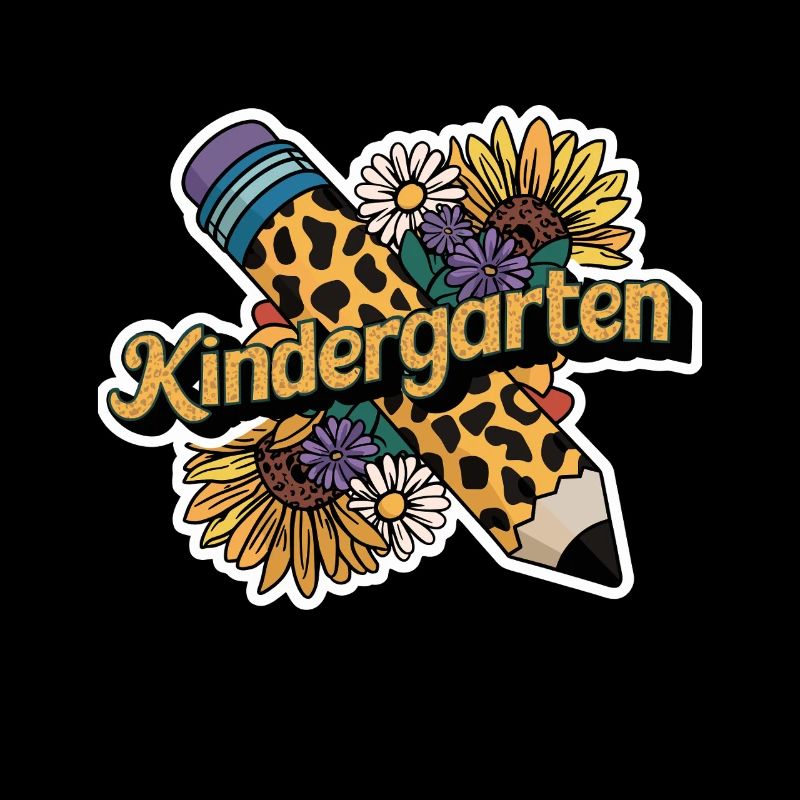 Kindergarten Spaß Mit Bleistift Und Blumen