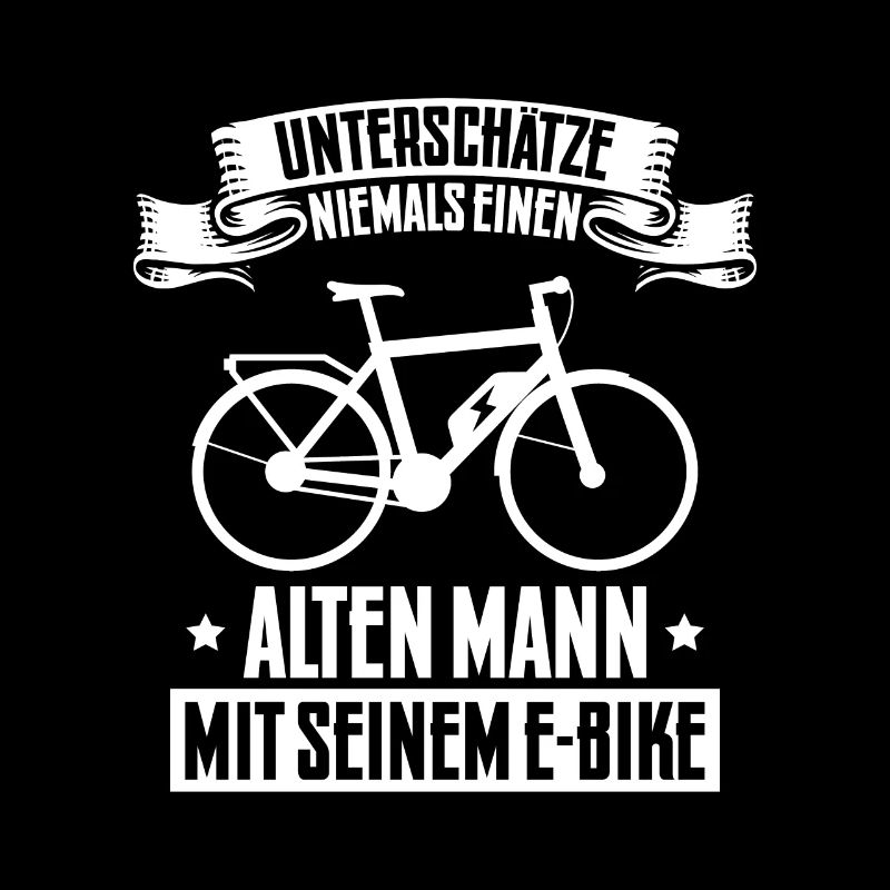 Fahrrad Alter Mann mit E-Bike Geschenkidee