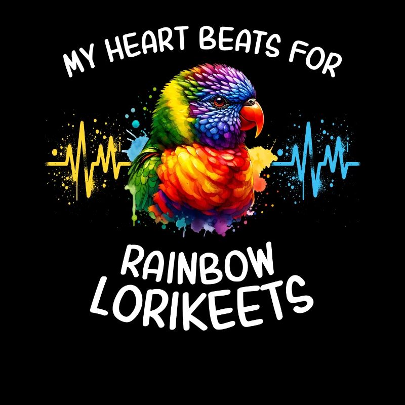 Rainbow Lorikeet Heart Line