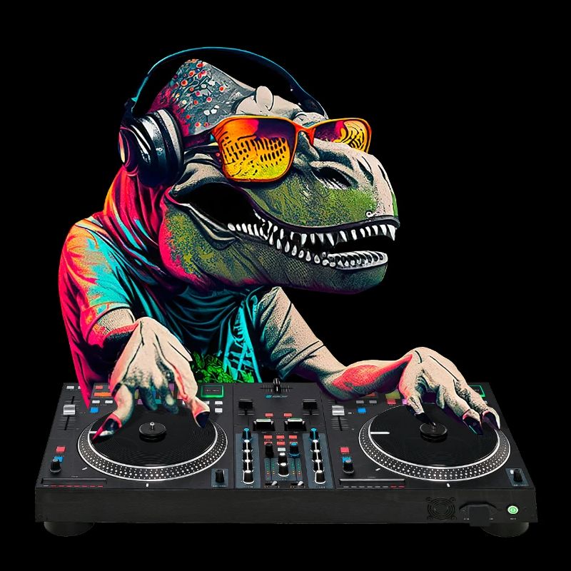 Cool T-Rex DJ Mixer Lunettes de soleil Casque