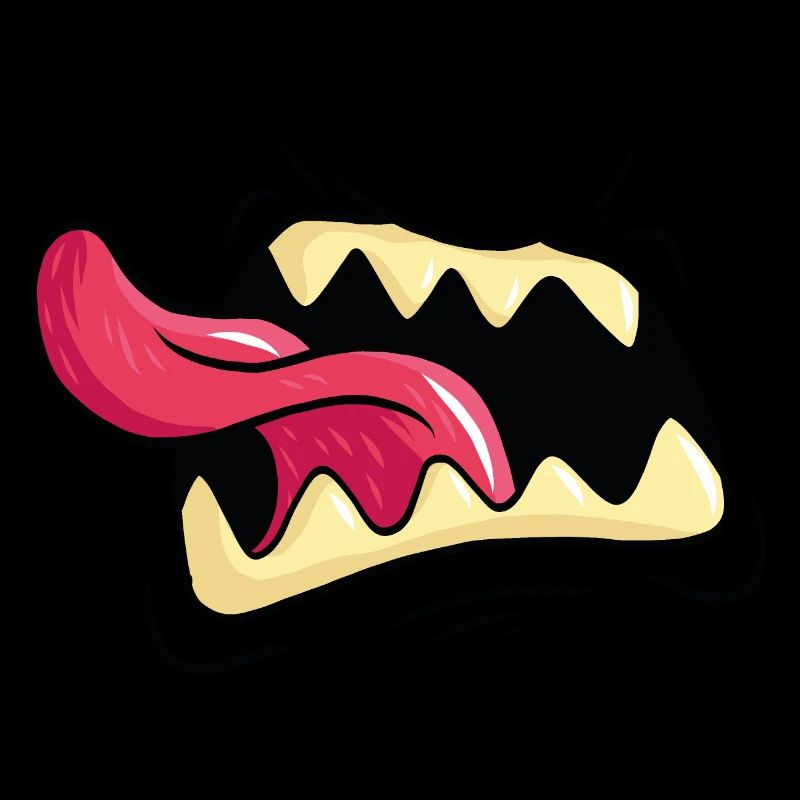 Crier monstre bouche dents langue