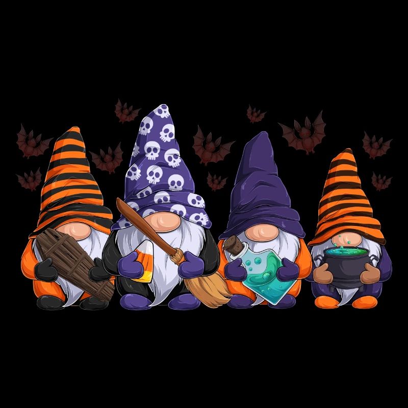 Halloween Zwerge Gnome Wichtel Fledermaus