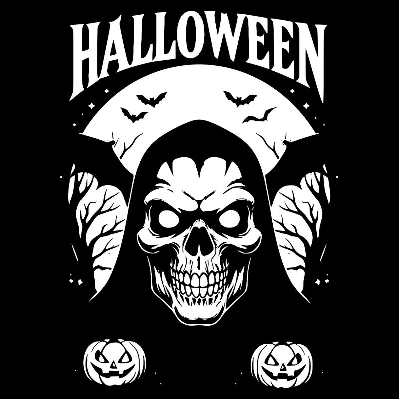 Crâne d’Halloween dans le style de la capuche