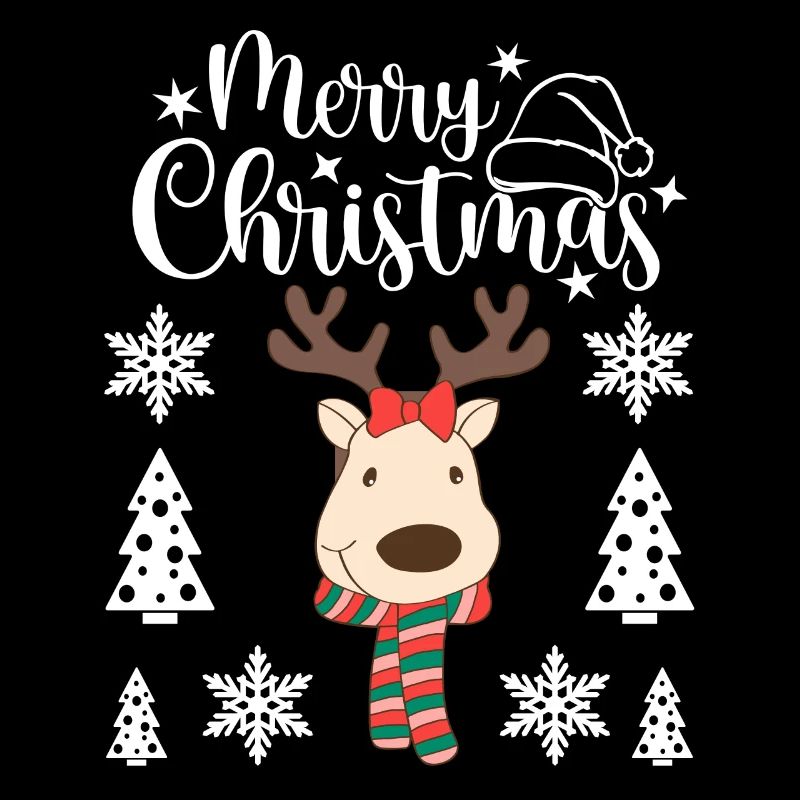 Un drôle de cerf avec une écharpe Joyeux Noël