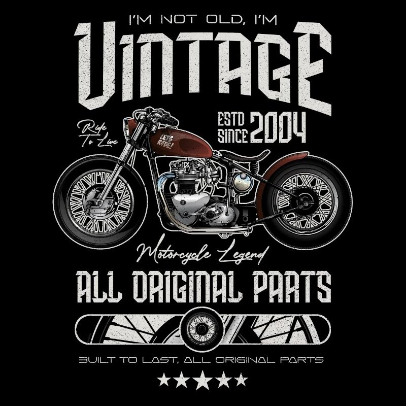 Vintage Motorrad Biker Motorrad Geburtstag 2004