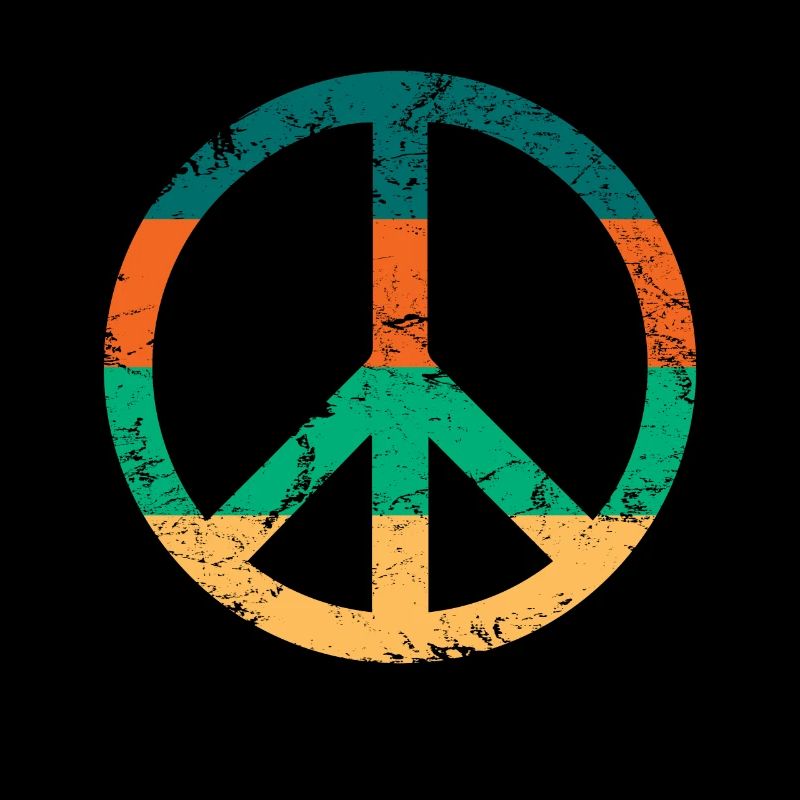 Retro Design Friedenszeichen Peace Zeichen