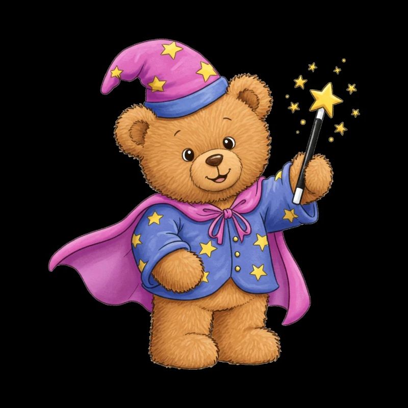 Ours en peluche magicien