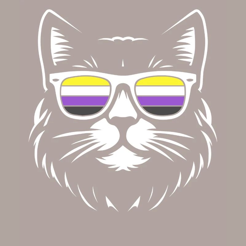 Chat Minimaliste Non-Binary Pride Enby