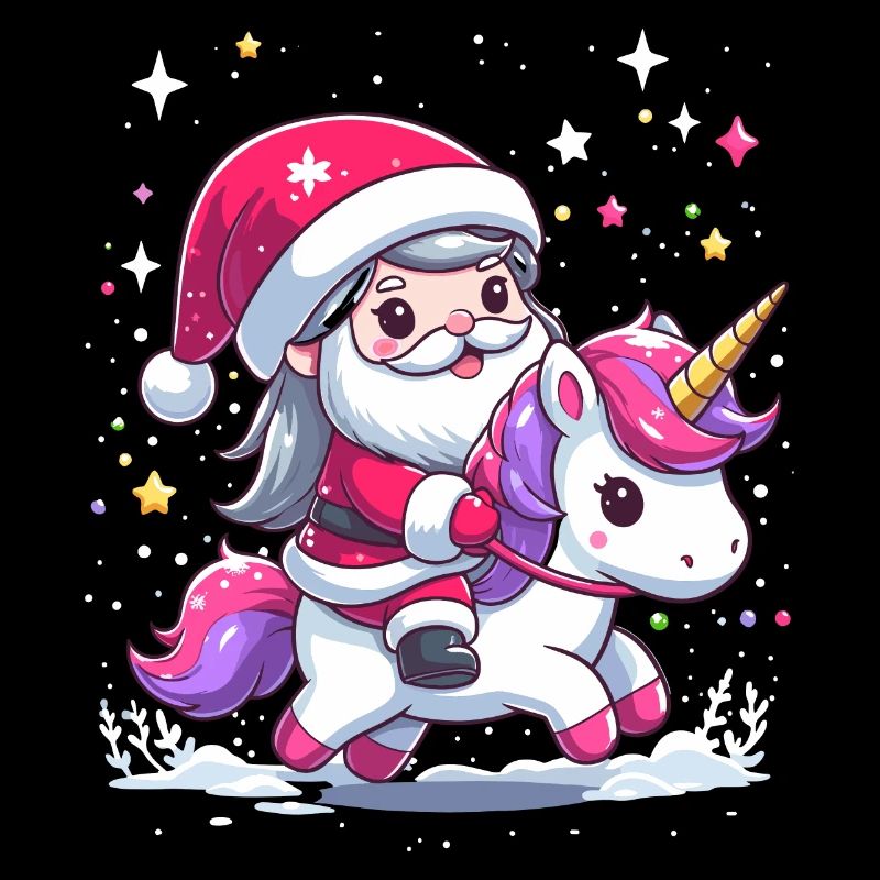 Weihnachtsmann und Einhorn