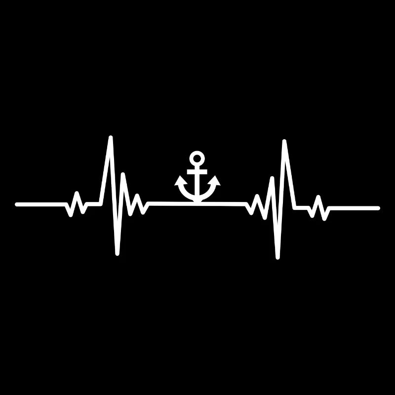 Heartbeat small black anchor