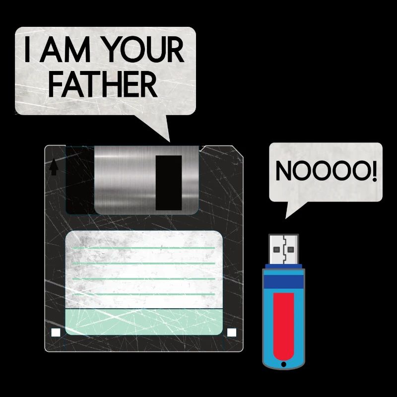 Floppy Floppy Disk USB Stick Father & Son Retro Outfit