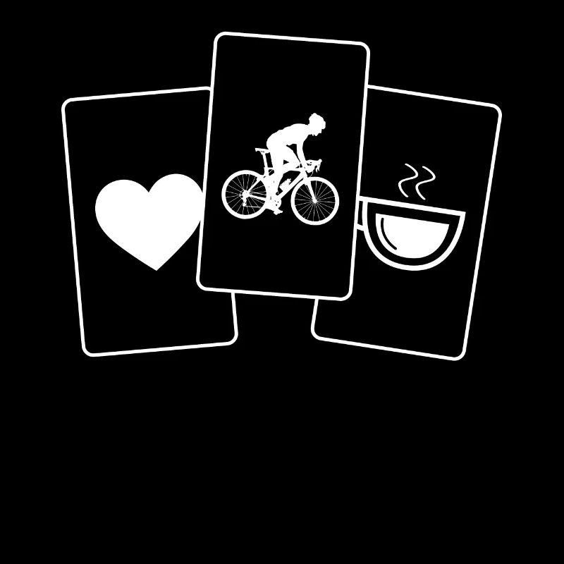 Herz - Kaffee - Radfahrender Mann -