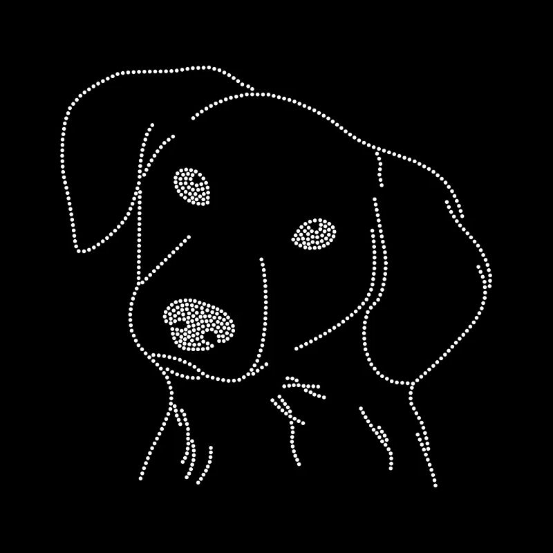 Visage d’un chien strass