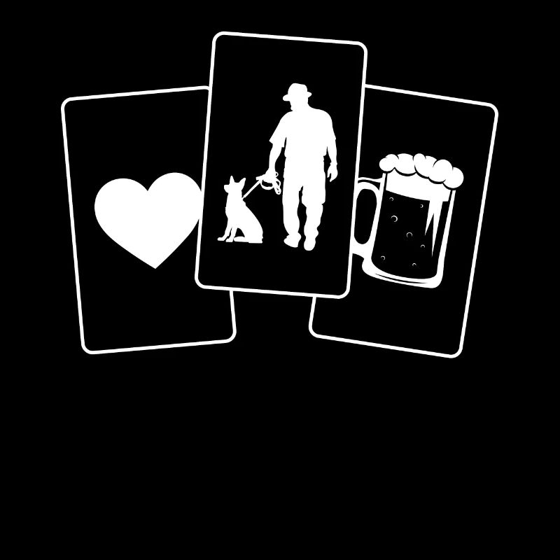 Herz - Bier - Mann mit Hund -