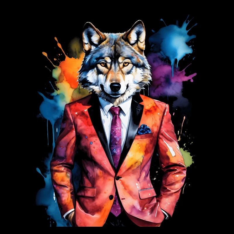 Costume de loup Imprimé coloré de conception d’animaux