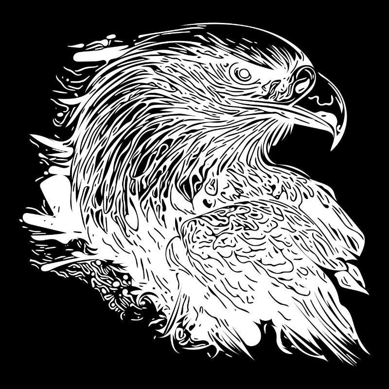 Elegant Eagle in Ink Vintage Tattoo Style