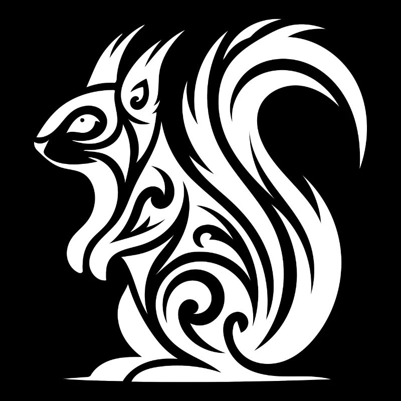 Écureuil mignon dans le style de tatouage