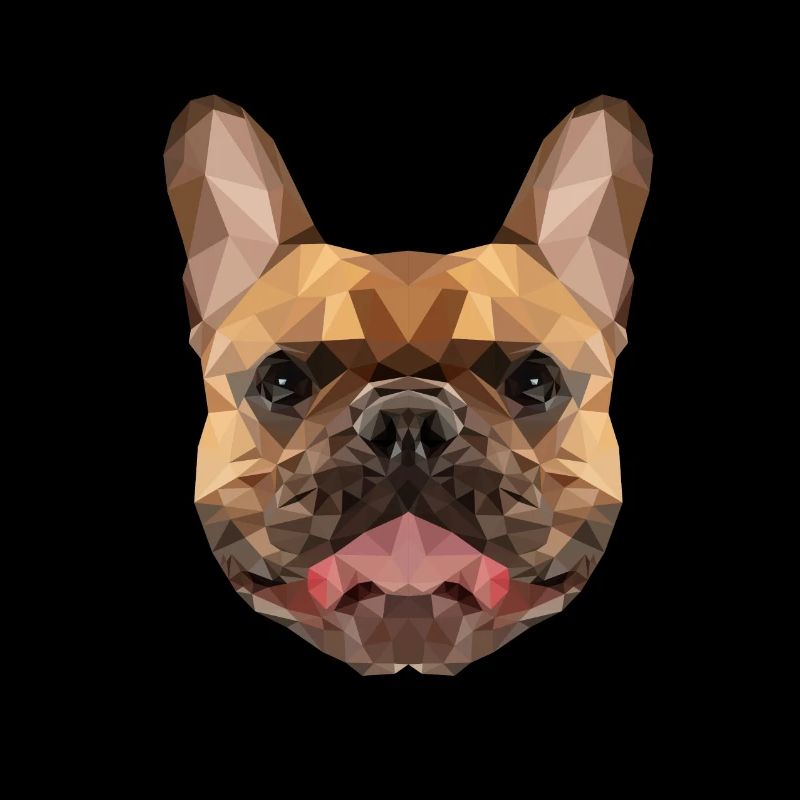 Mops | Polygon Hunde Kopf | Hundekopf geometrisch