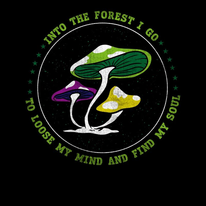Dans la forêt, je vais chercher des champignons à la chasse aux champignons